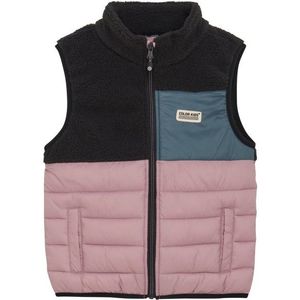 Color Kids Kids Fleece Waistcoat With Quilt Fleecebodywarmer (Kinderen |roze/zwart)