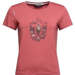 Chillaz Womens Iseo Mountain Paradise T-Shirt T-shirt (Dames |roze/rood)