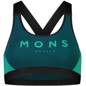 Mons Royale Womens Stella X-Back Bra Merino-ondergoed (Dames |blauw)
