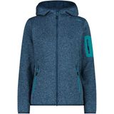 CMP Womens Jacket Fix Hood Jacquard Knitted 3H19826 Fleecevest (Dames |blauw)