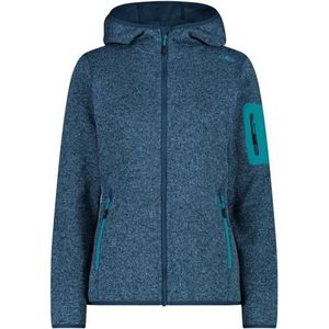 CMP Womens Jacket Fix Hood Jacquard Knitted 3H19826 Fleecevest (Dames |blauw)