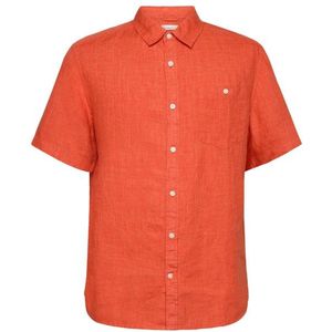 KnowledgeCotton Apparel Regular Linen S/S Shirt Overhemd (Heren |rood)