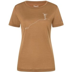 supernatural Womens Bergglück Tee Merinoshirt (Dames |beige/bruin)