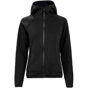 The Mountain Studio Womens Tech Fleece Hood Fleecevest (Dames |zwart)