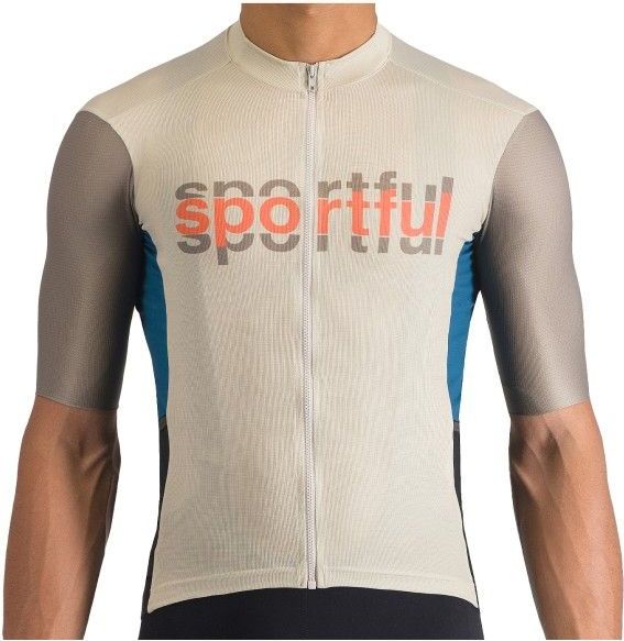 Sportful - Supergiara Logo Jersey - Grijs Groen - Korte Mouwen