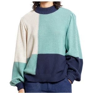 DEDICATED Womens Sweater Knitted Rutbo Blocks Trui (Dames |blauw)
