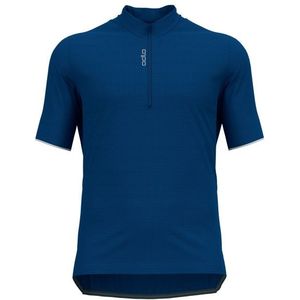 Odlo Essential T-Shirt S/U Collar S/S Half Zip Fietsshirt (Heren |blauw)