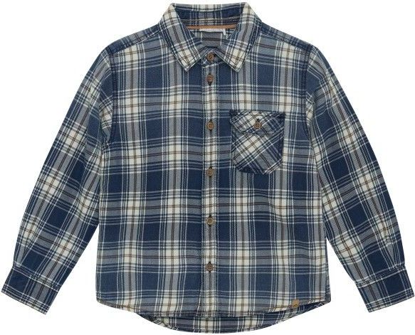 Minymo - Kids Shirt L/S Check - Overhemd - Grijs/Blauw