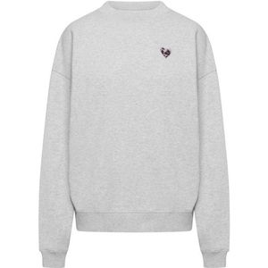 Hey Honey Womens Sweatshirt Leo Heart Trui (Dames |grijs)