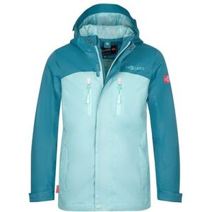Trollkids Girls Nusfjord Jacket Regenjas (Kinderen |turkoois/blauw |waterdicht)