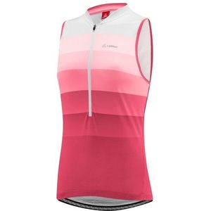 Löffler Womens Bike Sleevless Jersey Halfzip Rainbow Fietshemd (Dames |roze)