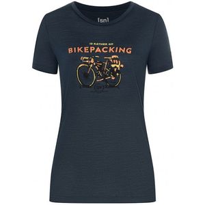 supernatural Womens Bikepacking Tee Merinoshirt (Dames |blauw)
