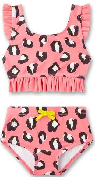 Sanetta - Meisjesbikini - Roze - Leo-patroon - Gerecycled Polyester Mix