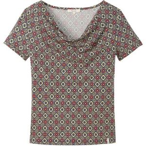 Tranquillo Womens Wasserfall-Shirt Jurk (Dames |grijs/bruin)