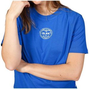 ELSK Womens Statement Globe T-shirt (Dames |blauw)
