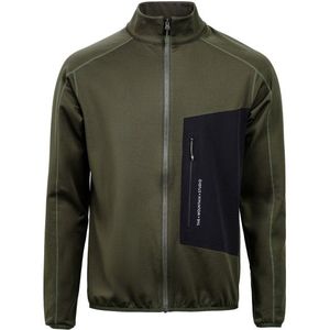 The Mountain Studio Techno Grid Fleece T-Neck Fleecevest (Heren |olijfgroen)