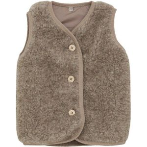 Huttelihut Kids Vest Wool Teddy with Lining Merinobodywarmer (Kinderen |bruin)