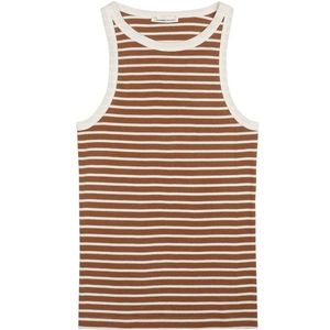 KnowledgeCotton Apparel Womens Striped Racer Rib Top Top (Dames |bruin)