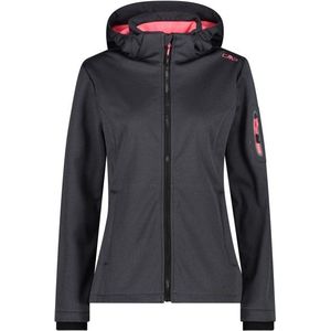 CMP Womens Jacket Zip Hood Melange Softshell Softshelljack (Dames |grijs |waterdicht)