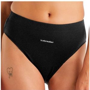 Icebreaker Womens Queens High Cut Brief Merino-ondergoed (Dames |zwart)