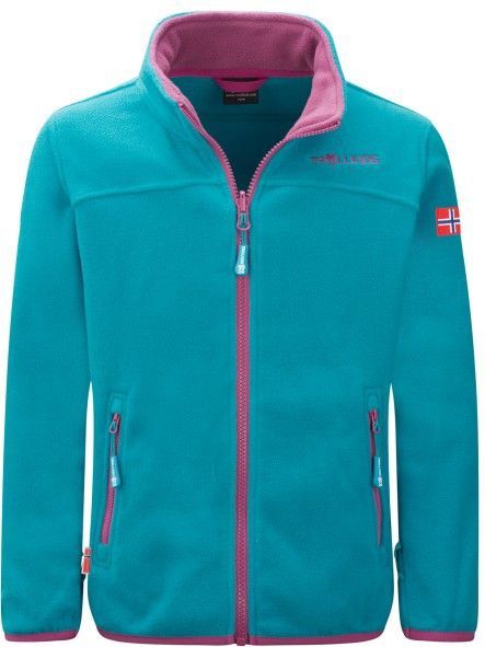 Trollkids - Oppdal Xt - Fleece Jas - Zwart - 100% Polyester, 280gsm Fleece