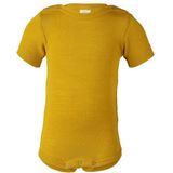 Engel - Baby-Body - Geel - Merino-ondergoed - Korte Mouwen - Drukknopen aan de Schouder