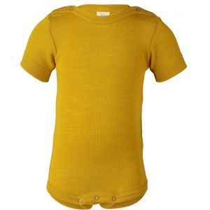 Engel - Baby-Body - Geel - Merino-ondergoed - Korte Mouwen - Drukknopen aan de Schouder