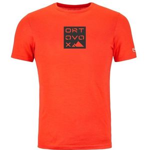 Ortovox 185 Merino Square TS Merinoshirt (Heren |oranje)