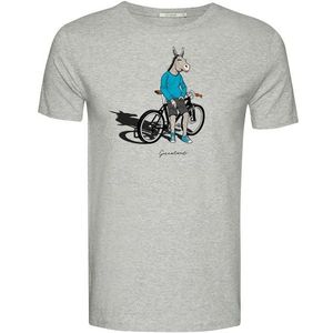 GreenBomb Animal Donkey Bike Guide T-Shirts T-shirt (Heren |grijs)