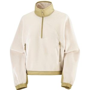 Salomon Womens Chroma Fleece Crop Half Zip Fleecetrui (Dames |beige/wit)
