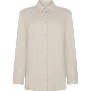 KnowledgeCotton Apparel Womens Regular Fit Heavy Twill Blouse (Dames |beige)