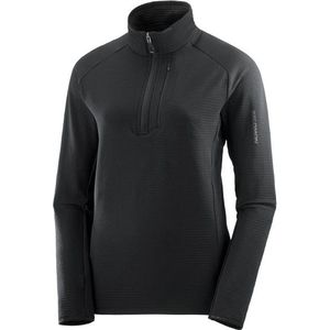 Salomon Womens Essential LTWarm Half Zip Fleecetrui (Dames |zwart)