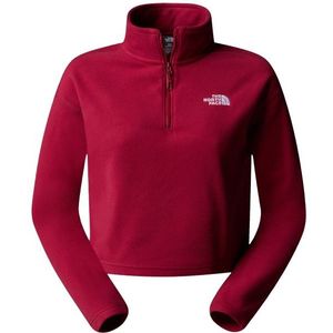 The North Face Womens 100 Glacier Cropped 1/4 Zip Fleecetrui (Dames |rood)