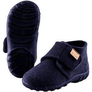 Sterntaler - Pantoffels - Marineblauw - Wolvilt - Antislipzool met Klittenbandsluiting
