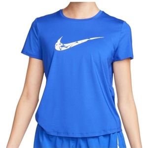 Nike Womens One Swoosh Dri-FIT T-Shirt Sportshirt (Dames |blauw)
