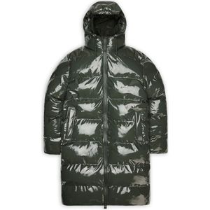 Rains Alta Longer Puffer Jacket W3T4 Winterjack (grijs/olijfgroen |waterdicht)