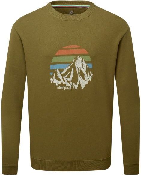 Sherpa - Pokhara Sunset Crew - Longsleeve - Olijfgroen