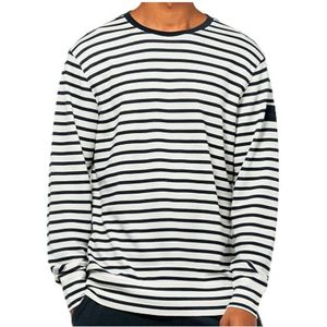 supernatural Solution Stripe Bio Crew Merinotrui (Heren |grijs/wit)