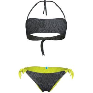 Arena Womens Water Print Bikini Bandeau Bikini (Dames |grijs)