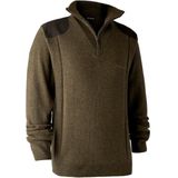 Deerhunter - Sheffield Knit with Zip Neck - Wollen Trui - Bruin