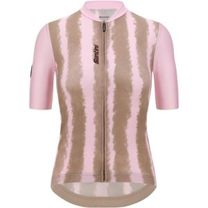 Santini Womens Bambu Jersey Fietsshirt (Dames |roze/bruin)