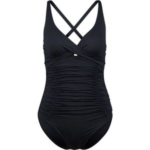 Seafolly Womens Collective MF Gathered Wrapfront Onepiece Badpak (Dames |zwart)