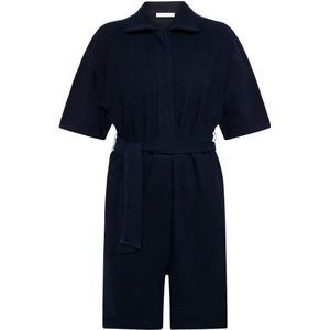 KnowledgeCotton Apparel Womens Posey Wide Fit Bouclé Suit Jumpsuit (Dames |blauw)