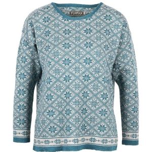 Flomax Womens Oversize Pulli Svea Wollen trui (Dames |turkoois/grijs)