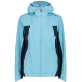CMP Womens Jacket Fix Hood 2 Layer Regenjas (Dames |blauw |waterdicht)