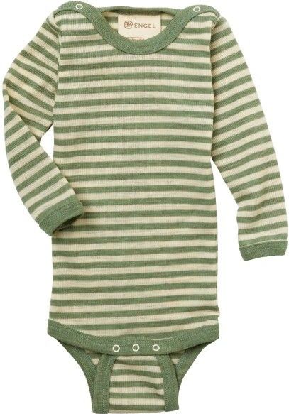 Engel - Baby-Body L/S - Olijfgroen - Met Drukknopen op de Schouders