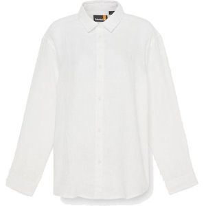Timberland Womens Linen Shirt Blouse (Dames |wit)