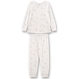 SANETTA - Pyjama - Off-white - Hoogwaardige Kwaliteit - Lange Mouwen - Vogeltjes-Allover