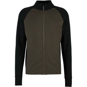 Stoic MerinoFleece260 FlenSt Jacket Merinovest (Heren |zwart/olijfgroen)