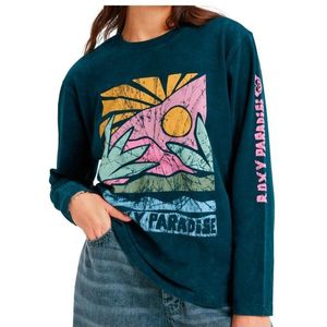 Roxy - Hangloose Washed - T-shirt met Lange Mouwen - Loose Fit - Ronde Hals